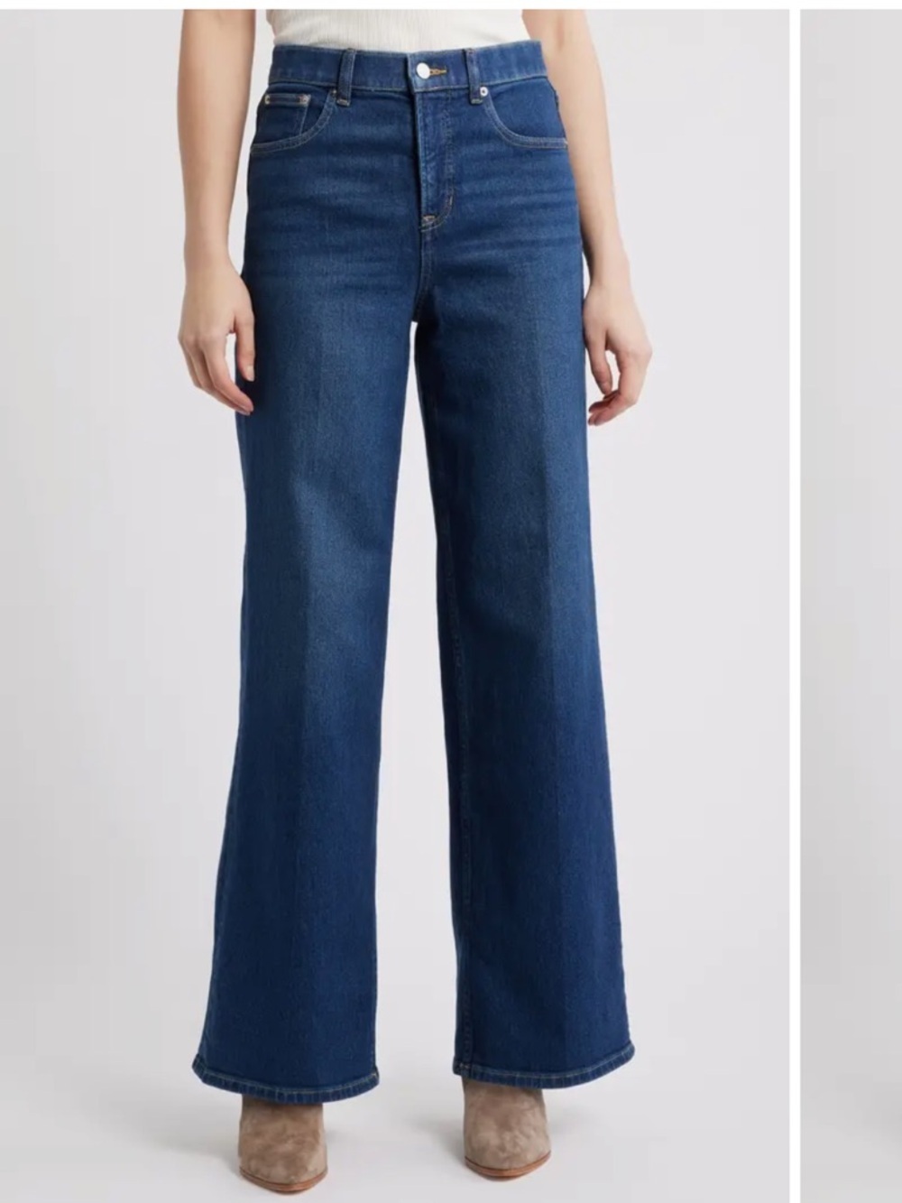 SPANX Authentic 360 High Waist Wide Leg Jeans In Adriatic Blue Size X-Small NWT